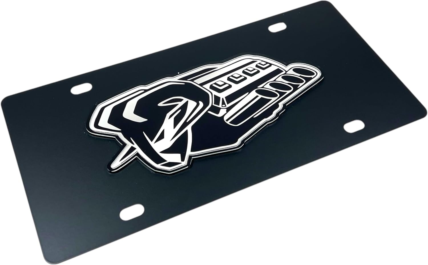 Eurosport Daytona Compatible with - Ram Hemi Badge of Protest Carbon Steel License Plate
