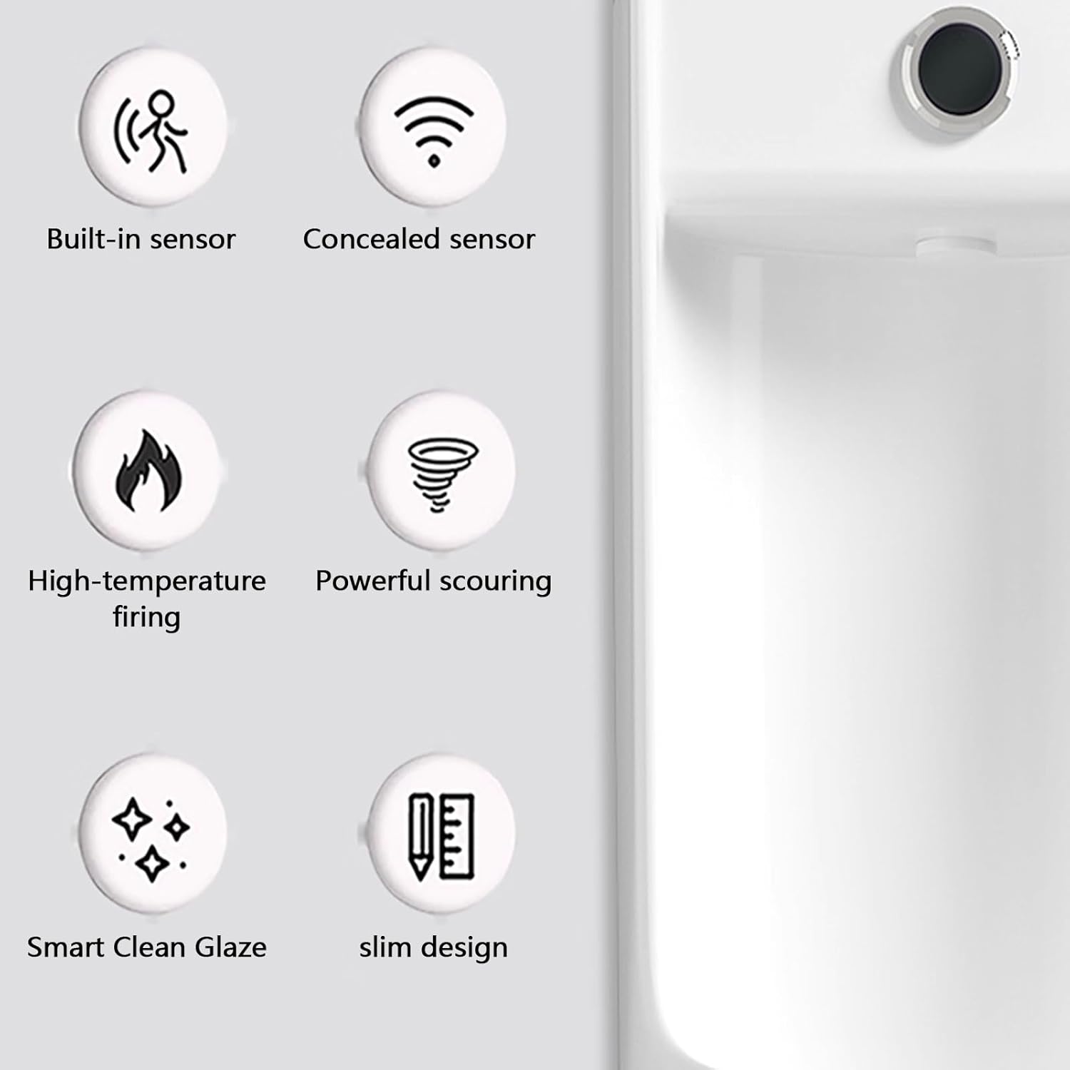 Wall Mounted Built-in Sensor Flushing, High-Efficiency Flushing Urinal, Vertical Toilet For Bathrooms, Hotels, Shopping