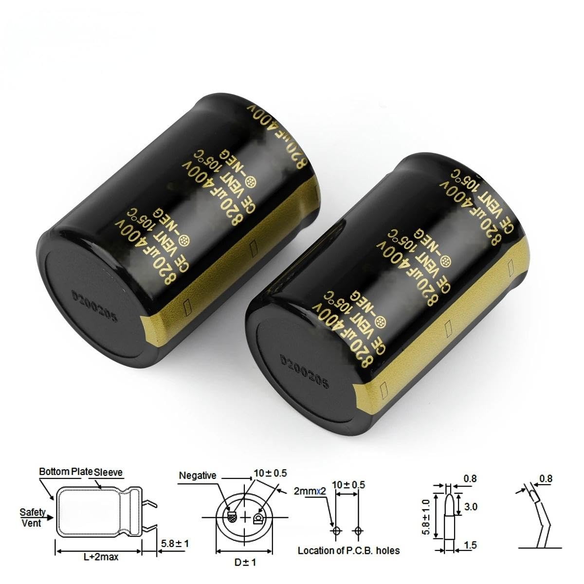 2 szt. kondensator elektrolityczny audio 25 V 35 V 63 V 100 V 200 V 250 V 400 V 450 V 6800UF 10000UF 22000UF wzmacniacz Hifi Low ESR (80V22000UF 35x100)