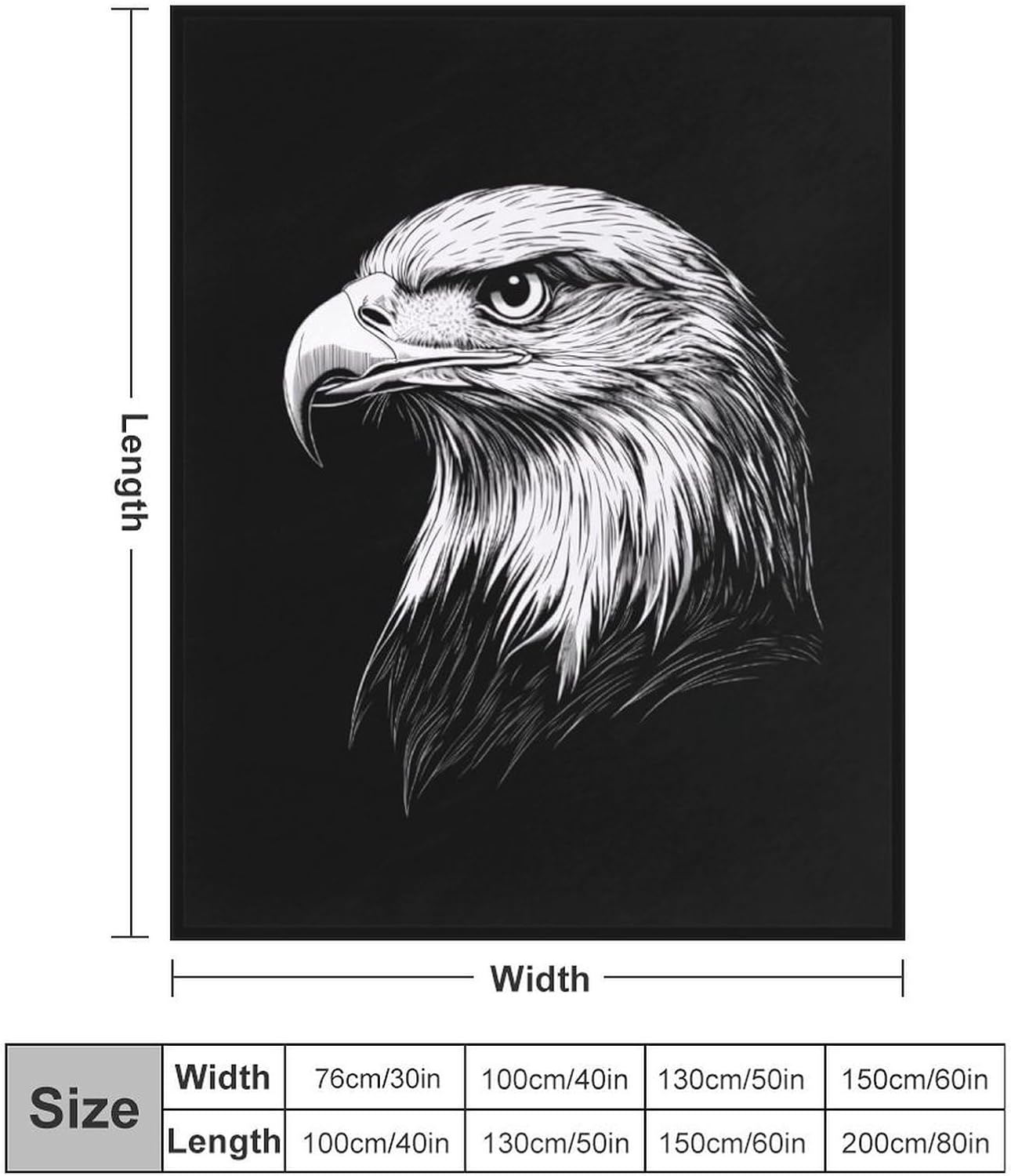 Animal Eagles Printed Throw Blanket Cozy Flannel Blankets Lightweight for Couch Sofa Bed Decor