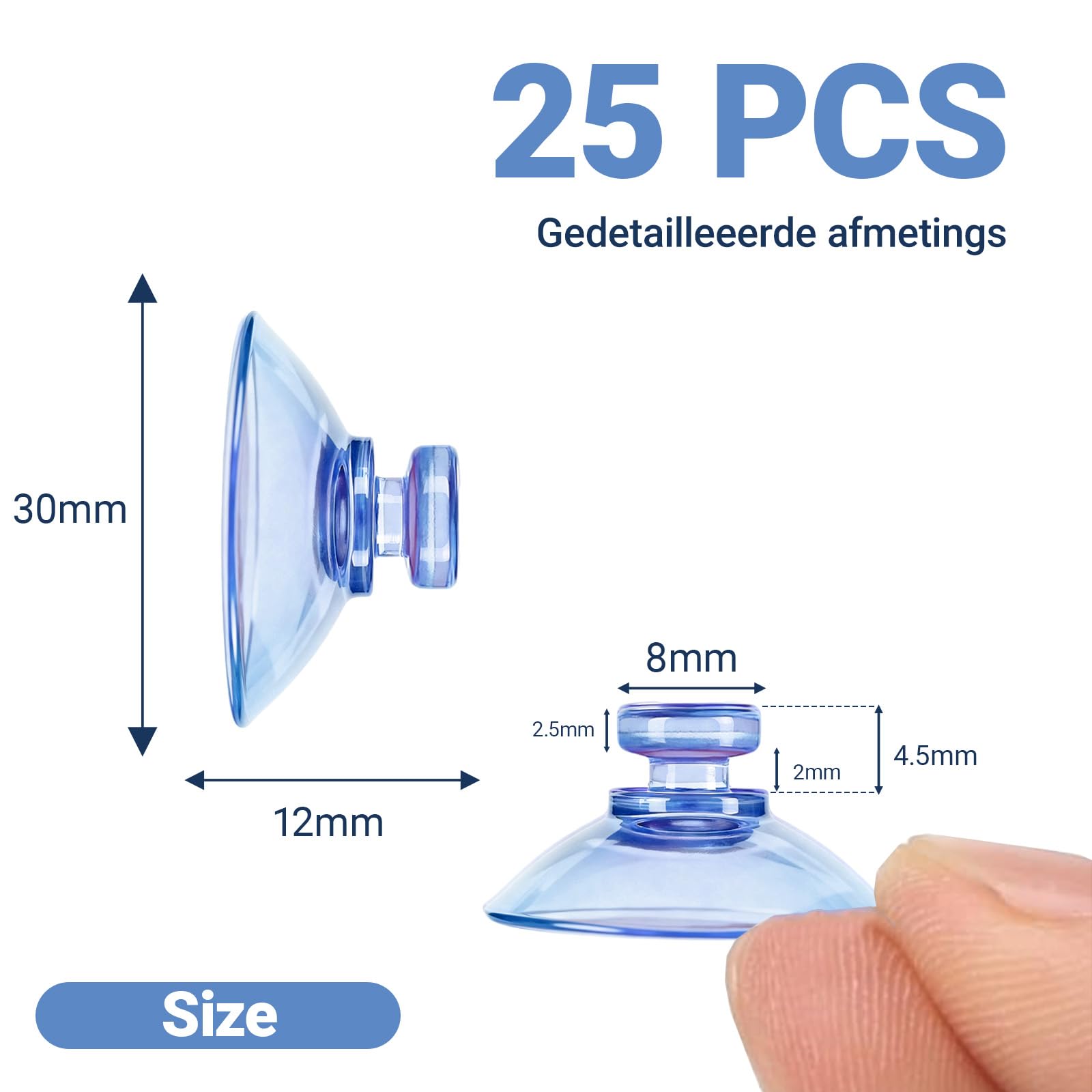 25pcs Ventose in Plastica Trasparente,Ventosa per vetro 30mm,Forte Aspirazione, Impermeabile, Riutilizzabile,per Decorazione e Organizzazione Della Casa, Finestre,Bagno, Scrivania