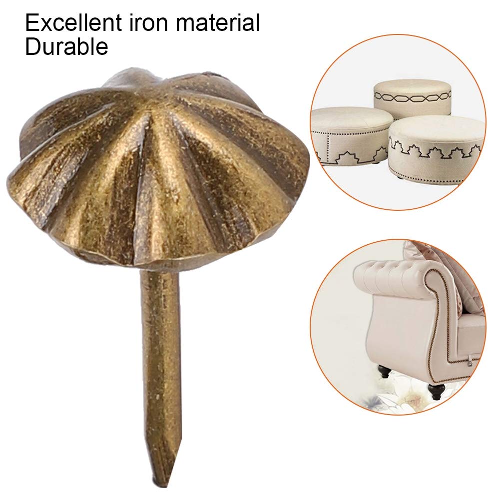 Antique Upholstery Tacks Furniture Nails for Sofa headboards Thumb Tack Push Pins (Shell Pattern, 150pcs) - Image 3