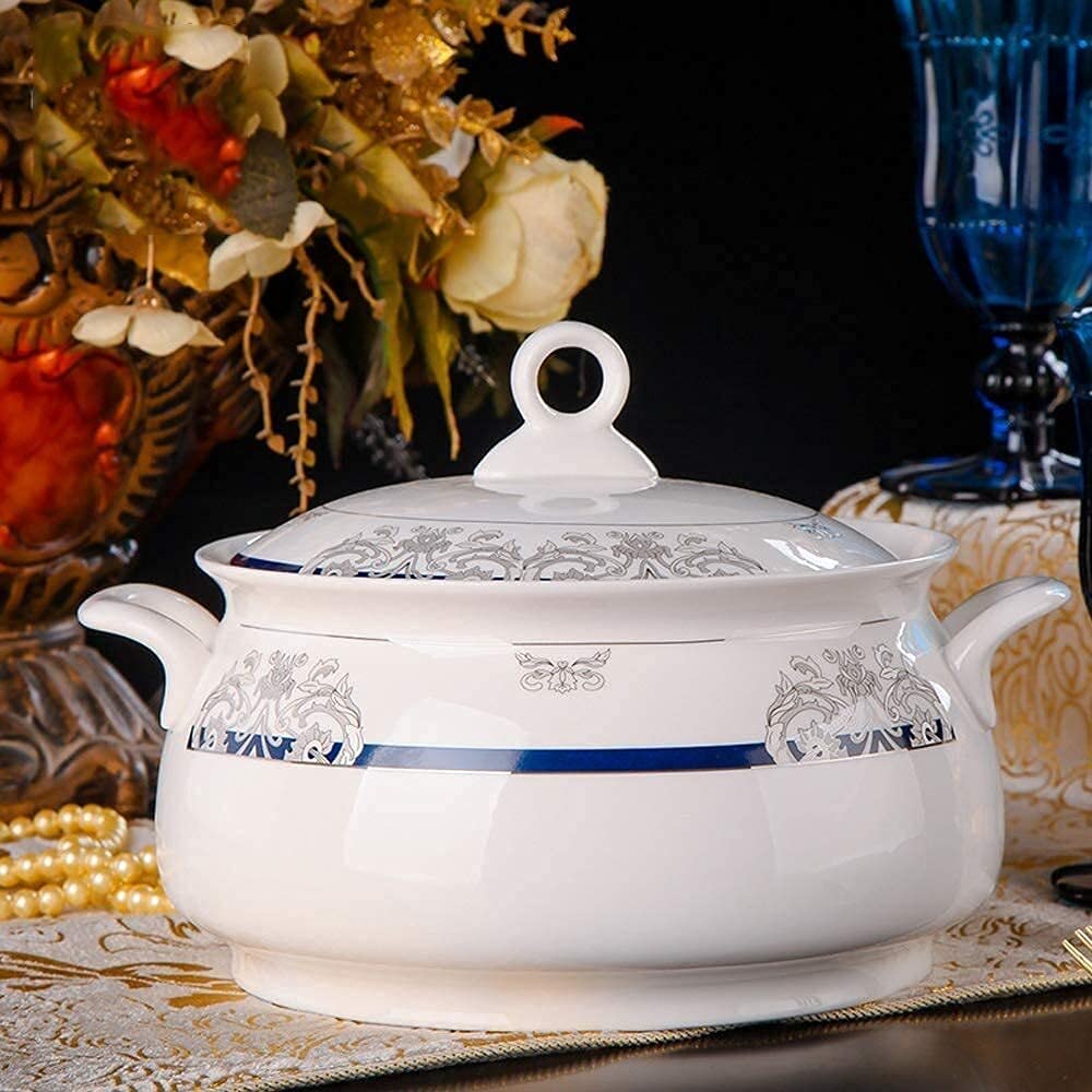 UYSELA Ensemble d'assiettes à Manger Ensemble de Vaisselle en céramique Assiettes/Bols/Bordure dorée en céramique Porcelaine Porcelaine Ensemble d'assiettes Bol Ensembles de Cuisine - 56 pièces
