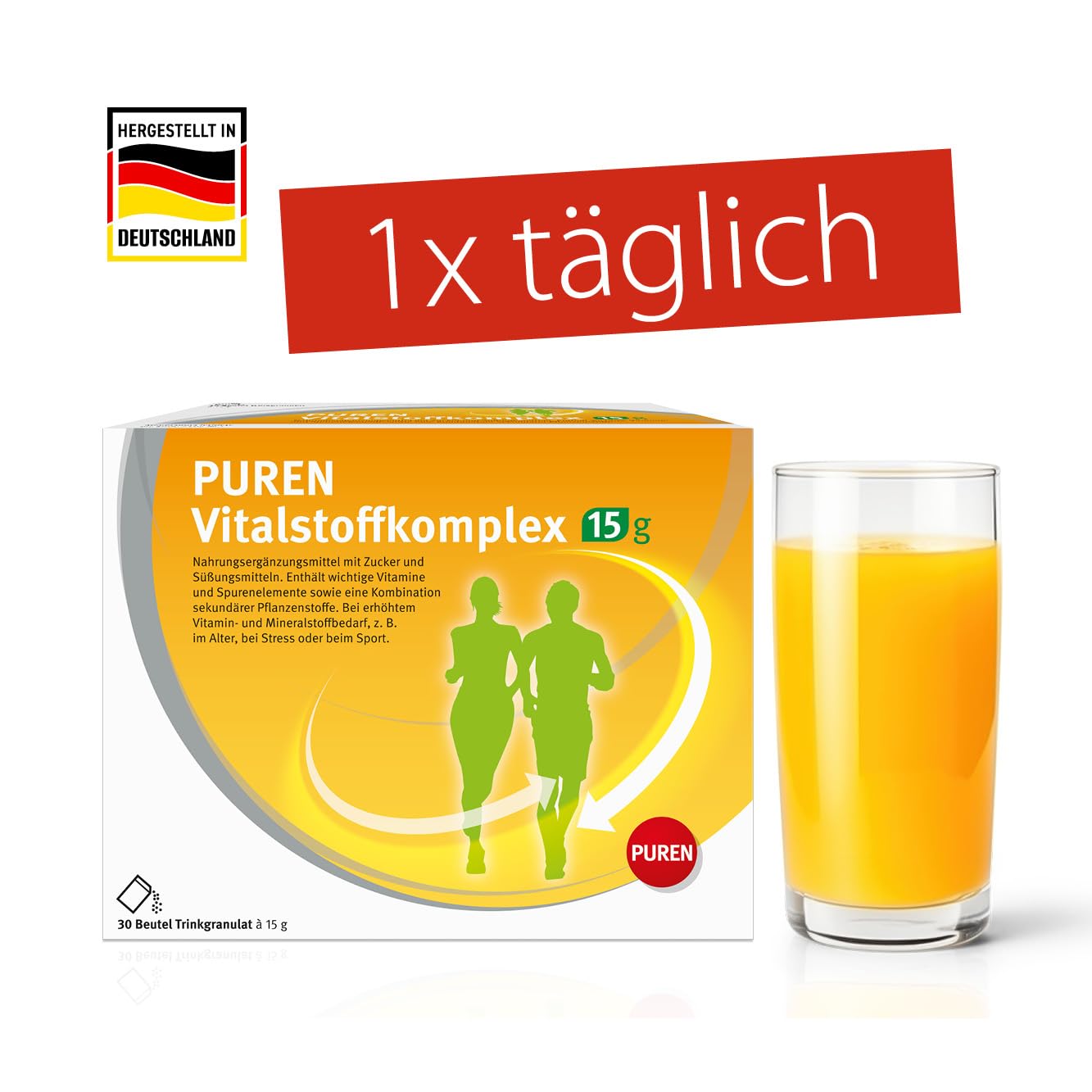 2x 30 Beutel Trinkgranulat – bei erhöhtem Vitamin- & Mineralstoffbedarf, mit Eisen, Folsäure, Kupfer, Selen, Zink, Vitamin A, B6, B12, C und D, laktosefrei, glutenfrei