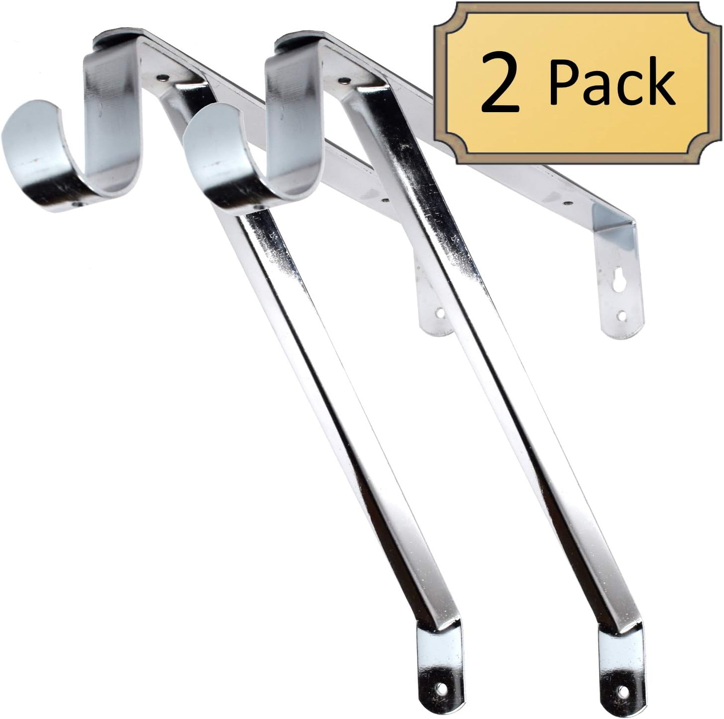 Desunia Adjustable Closet Rod & Shelf Support Bracket - Chrome - 2 Pack