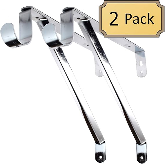 Desunia Adjustable Closet Rod & Shelf Support Bracket - Chrome - 2 Pack