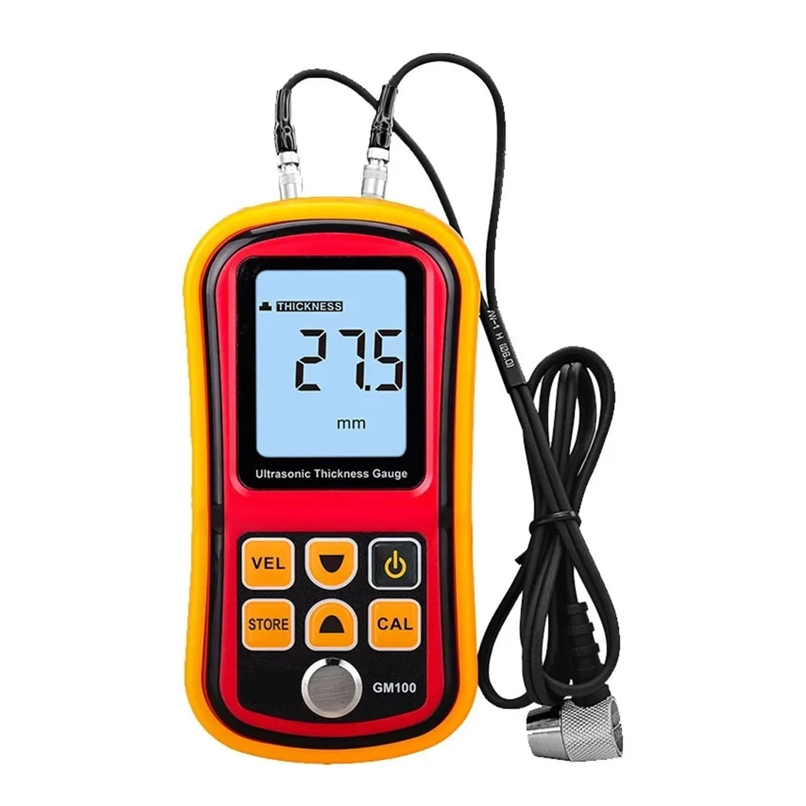 Medidor de espesor ultrasónico GM100 1,2-225 mm (acero) Medidor de espesor ultrasónico digital LCD Medidor de espesor con resolución de 0,1 mm Detección automática