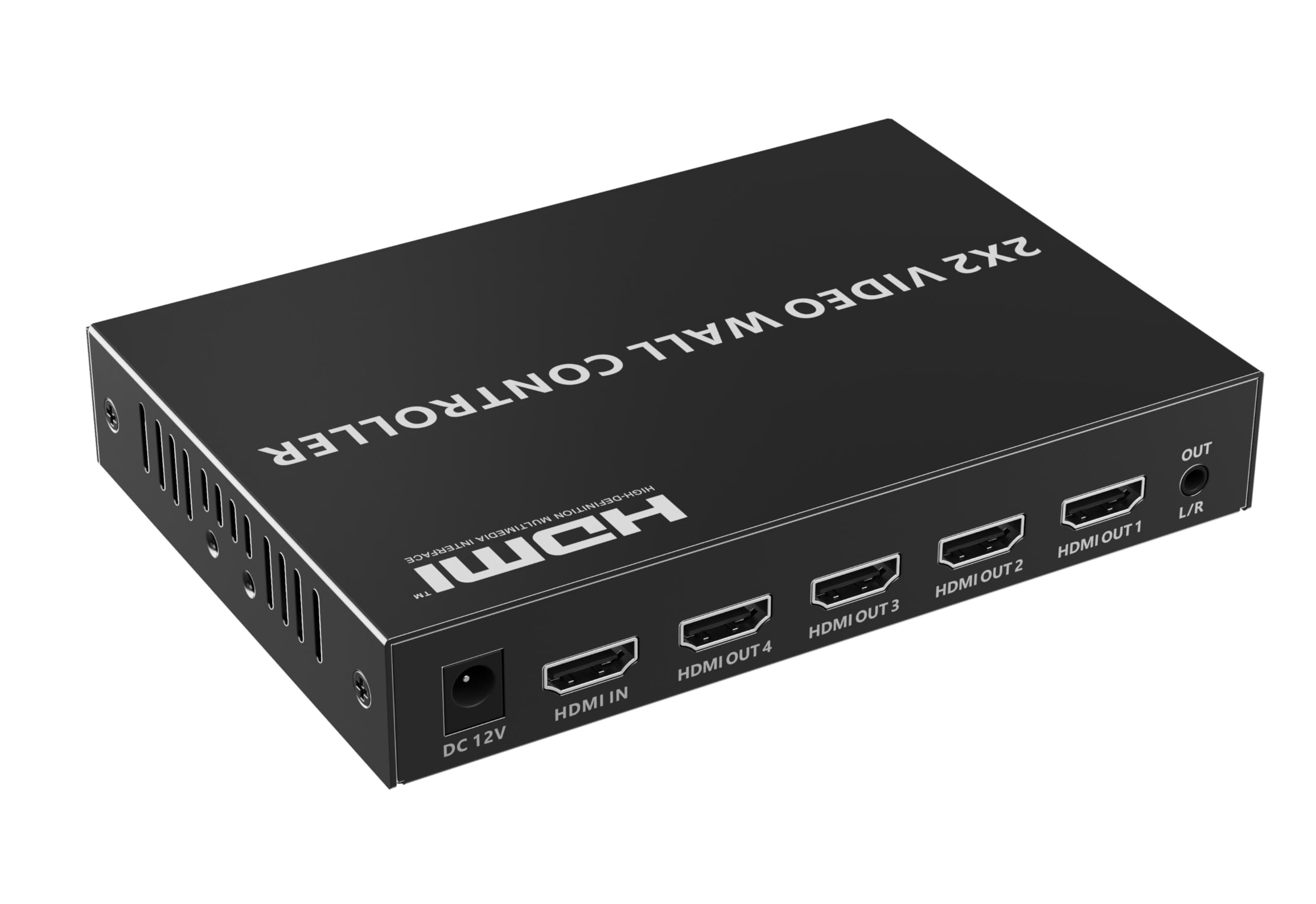 PremiumCord Controller Videowall HDMI 1-4, UHD 4K 2160p 60 Hz, Full HD 1080p, 8 Modalità di Visualizzazione, HDMI 2.0, HDCP 2.2, RS232, DIP Switch, Alloggiamento in Metallo, Nero