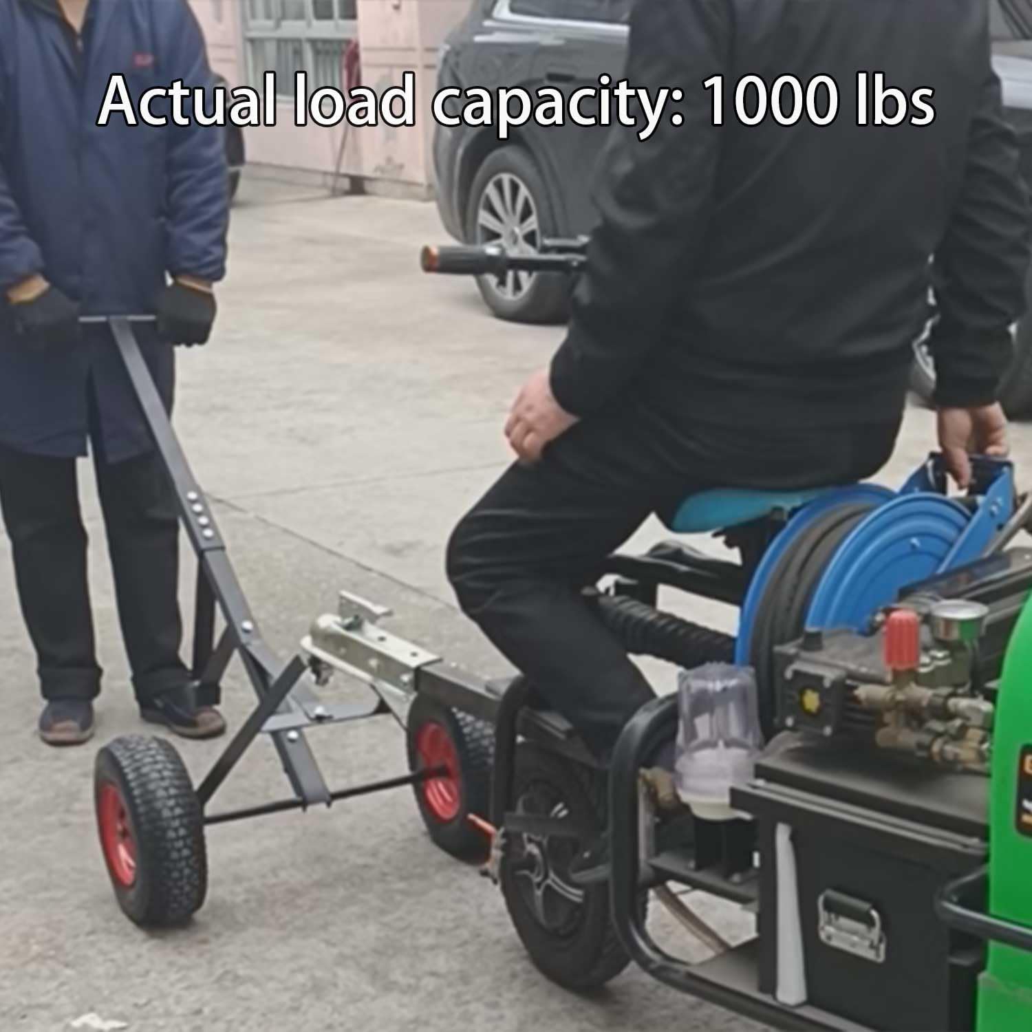 Trailer Dolly with 2 Inch Ball, 700 lb Capacity, Manual Tow Trailer Mover with 13" Pneumatic Tires for Boat, RV, Camper, Utility, Cargo Trailer, Black