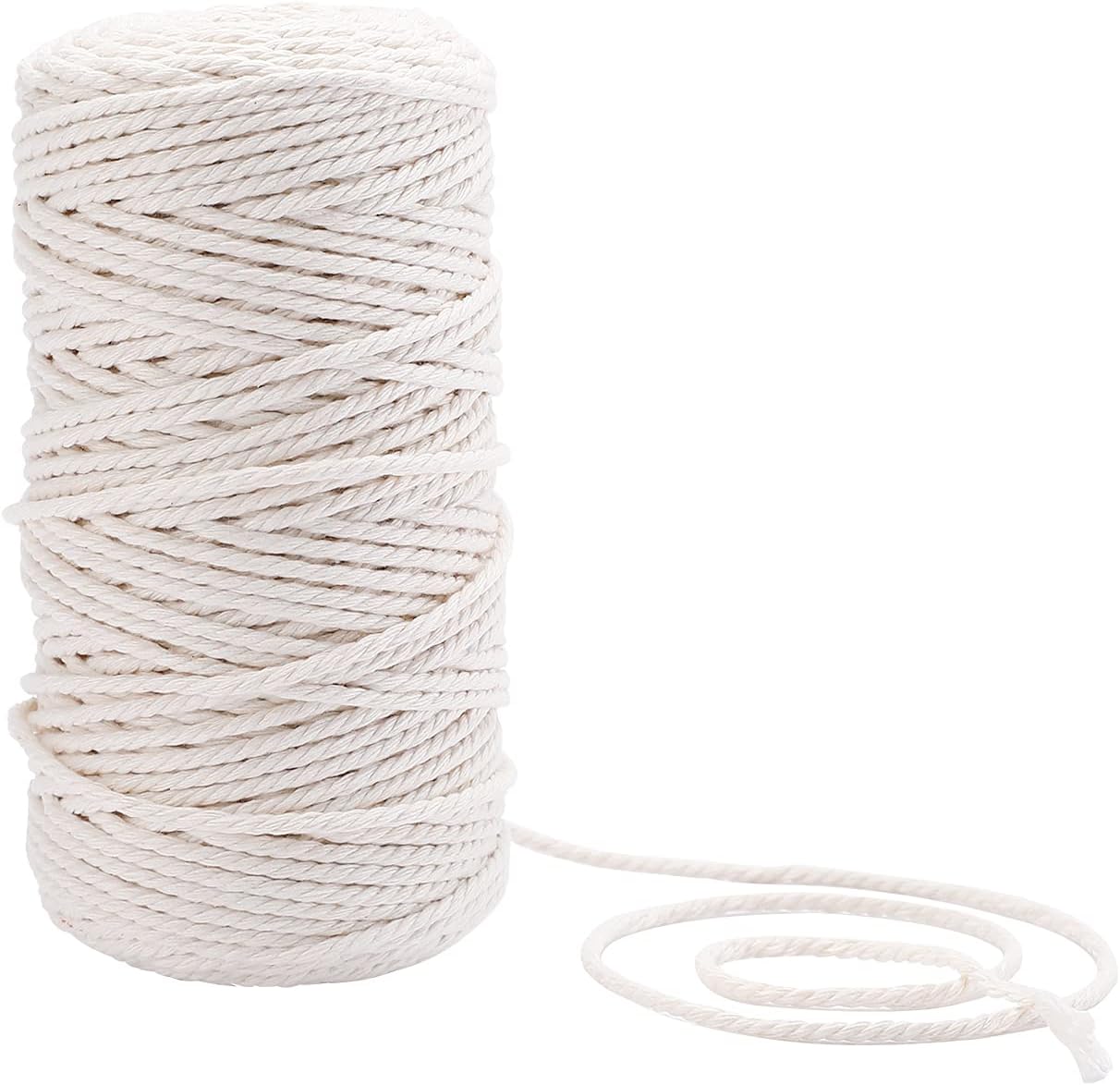 Macrame Cord 3mm Natural Cotton 218 Yards (200 Meters)