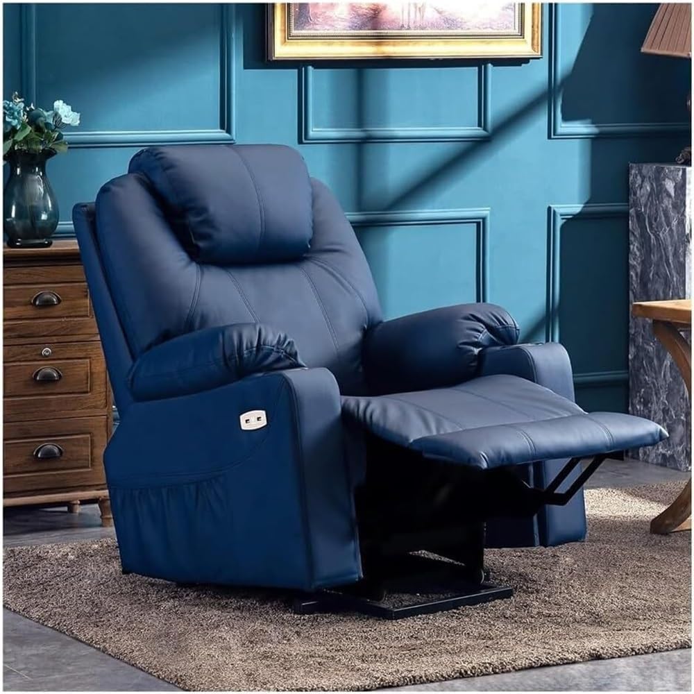 Electric Power Lift Recliner with Massage & Heat – Comfortable Leather Recliner Chair for Elderly, Spacious Seating, Reclining Sofa Chair for Living Room