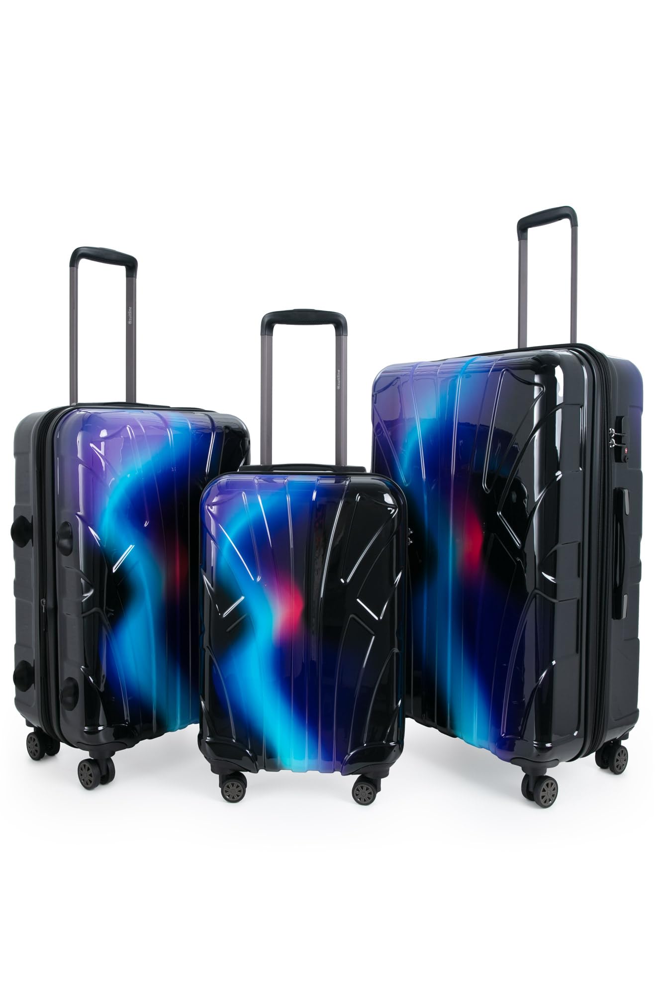 Suitline - Maleta de Mano rígida, Trolley 4 Ruedas, TSA, 55 cm, Aprox. 34 litros, 100% ABS Mate, Azul Oscuro — view 24