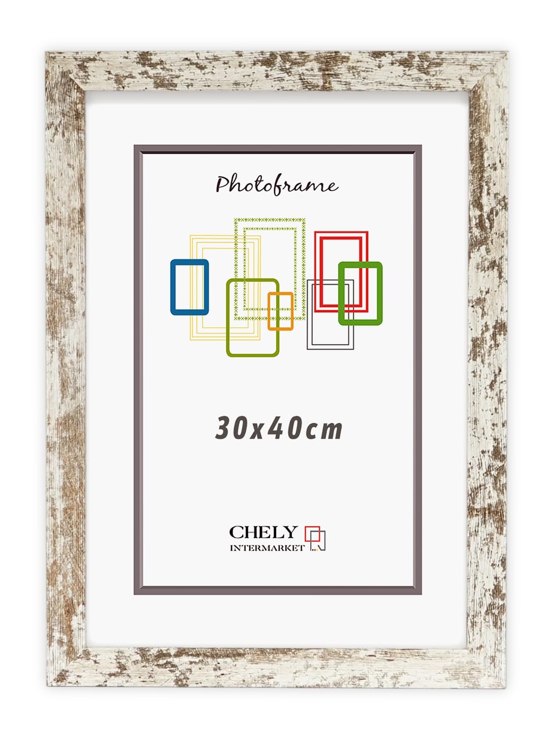 CHELY INTERMARKET Marco de Fotos 30x40 (Vintage) MOD-204 Hecho de Madera, Ancho de moldura 3cm