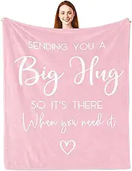 Pubrave Cobertor curativo - 152 x 127 cm rosa, presentes para mulheres após a cirurgia, recuperação do câncer de mama, presentes inspiradores e de simpatia