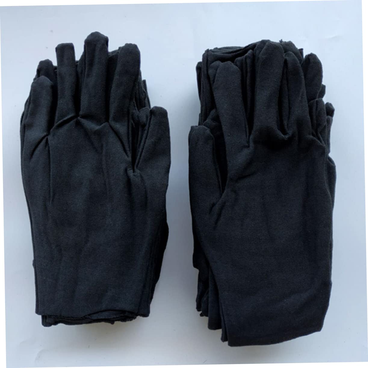 PartyKindom Guantes de Algodón Negros para Trabajo Resistentes y Transpirables, 12 Pares, Impermeables y Anti-corte, Ideales para Jardinería y Uso Industrial