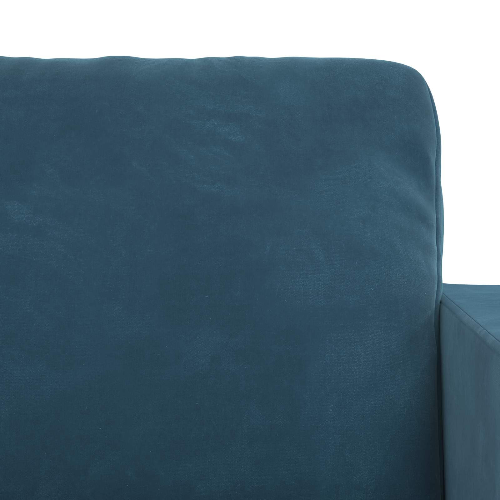 Juego de 2 sofás modulares azules 158x78x80cm tela de terciopelo paisaje residencial con marco de metal para ambientes modernos, asiento cómodo y estética elegante