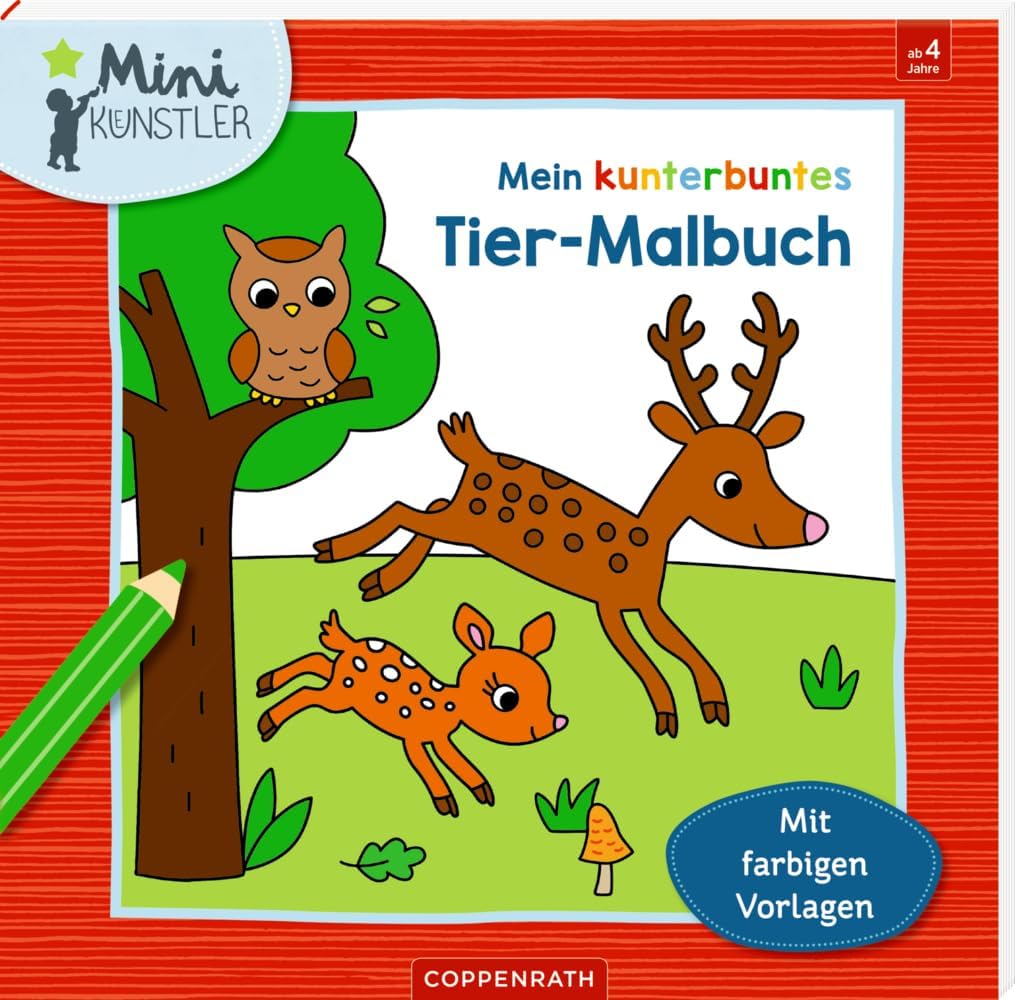Mein kunterbuntes Tier-Malbuch: Mit farbigen Vorlagen