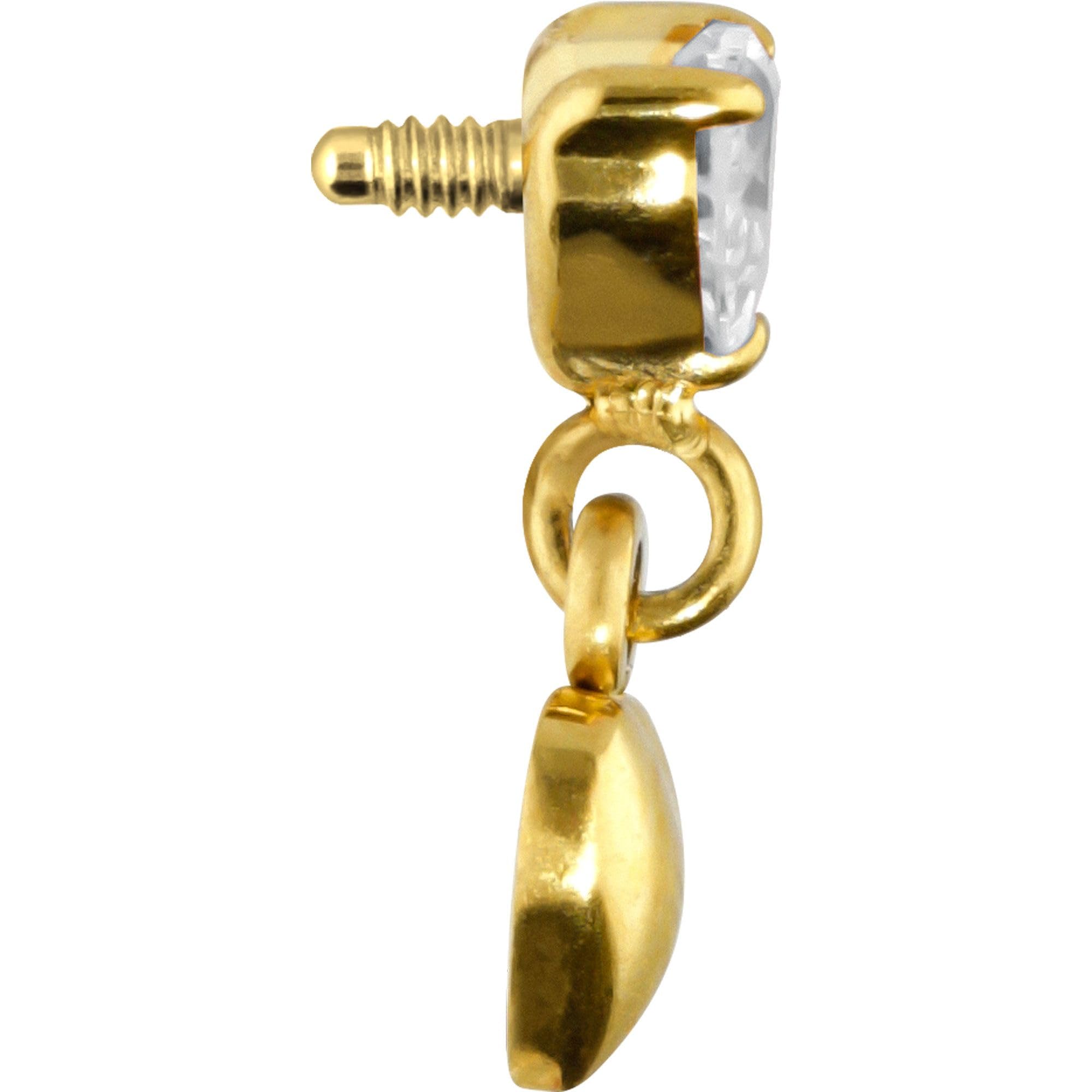 PIERCINGLINE Universal Piercing Titan Schraubaufsatz mit Außengewinde 2 HERZEN - Roségoldfarben, Schwarz, Goldfarben, Silberfarben