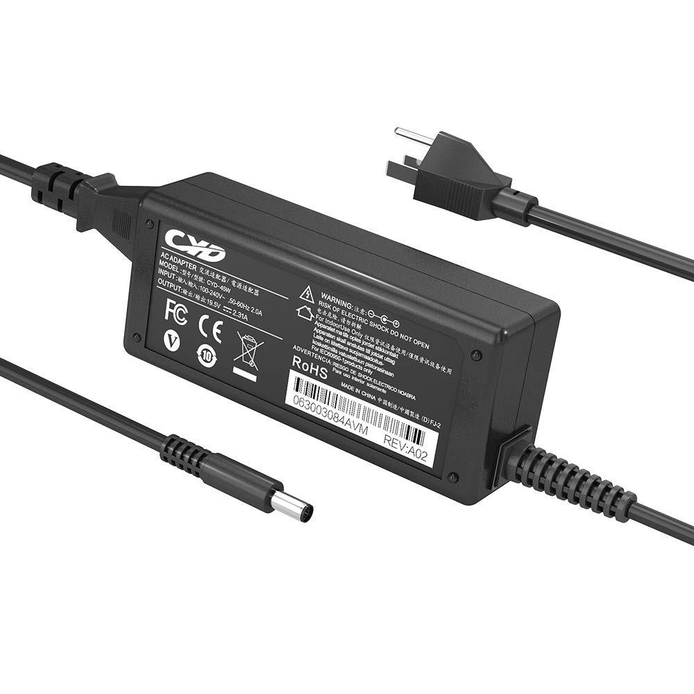 CYD 45W PowerFast Replacement for Laptop-Charger Dell13 5368 7352 14 15-3552 3458 17 5755 HK45NM140 LA45NM140 Series XPS 11 12 9Q23 9Q33 13 9343 15-7000 11-3000 13-5000 13-7000 AC-Adapter