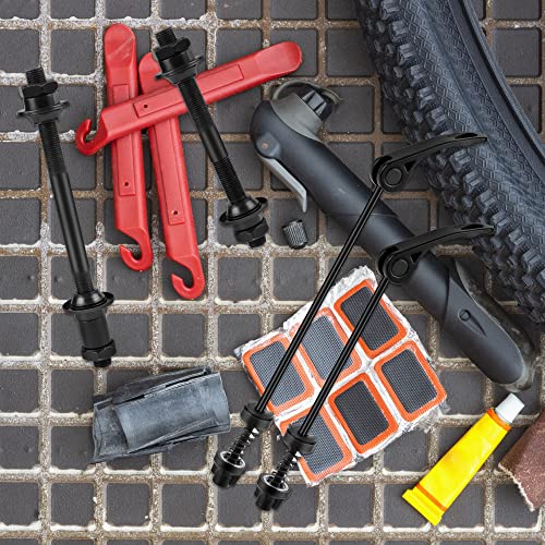 JSMTKJ 1 Paar Fahrrad Hohlwelle Schnellspanner Fahrrad Achse Set Fahrradspieße Hinterrad Hohlachse Fahrrad Vorderradachse für 20, 22, 24, 26, 28 Zoll Fahrradachsen(Schwarz)