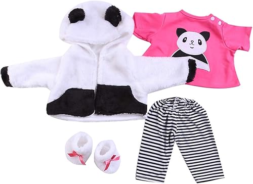 Juego de ropa de muñeca para bebé de 22 pulgadas con diseño de panda para bebés recién nacidos de 20 a 23 años, 4 piezas disponible en Yaxa Colombia