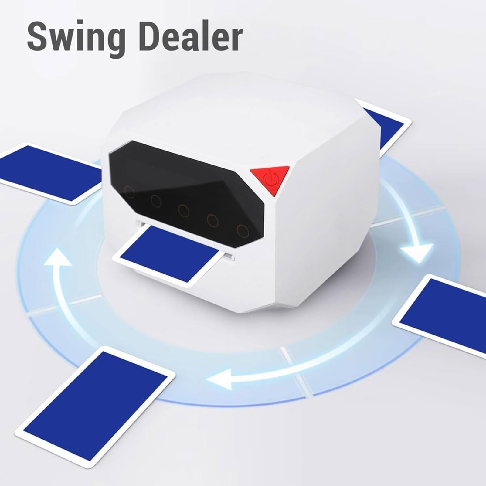 Barajador Y Repartidor Automático De Cartas, Máquina Eléctrica Portátil para Repartir Cartas, Programable, para 1-2 Barajas, Soporte Giratorio De 180° Y 360°, para 8 Jugadores, para Póquer, Black