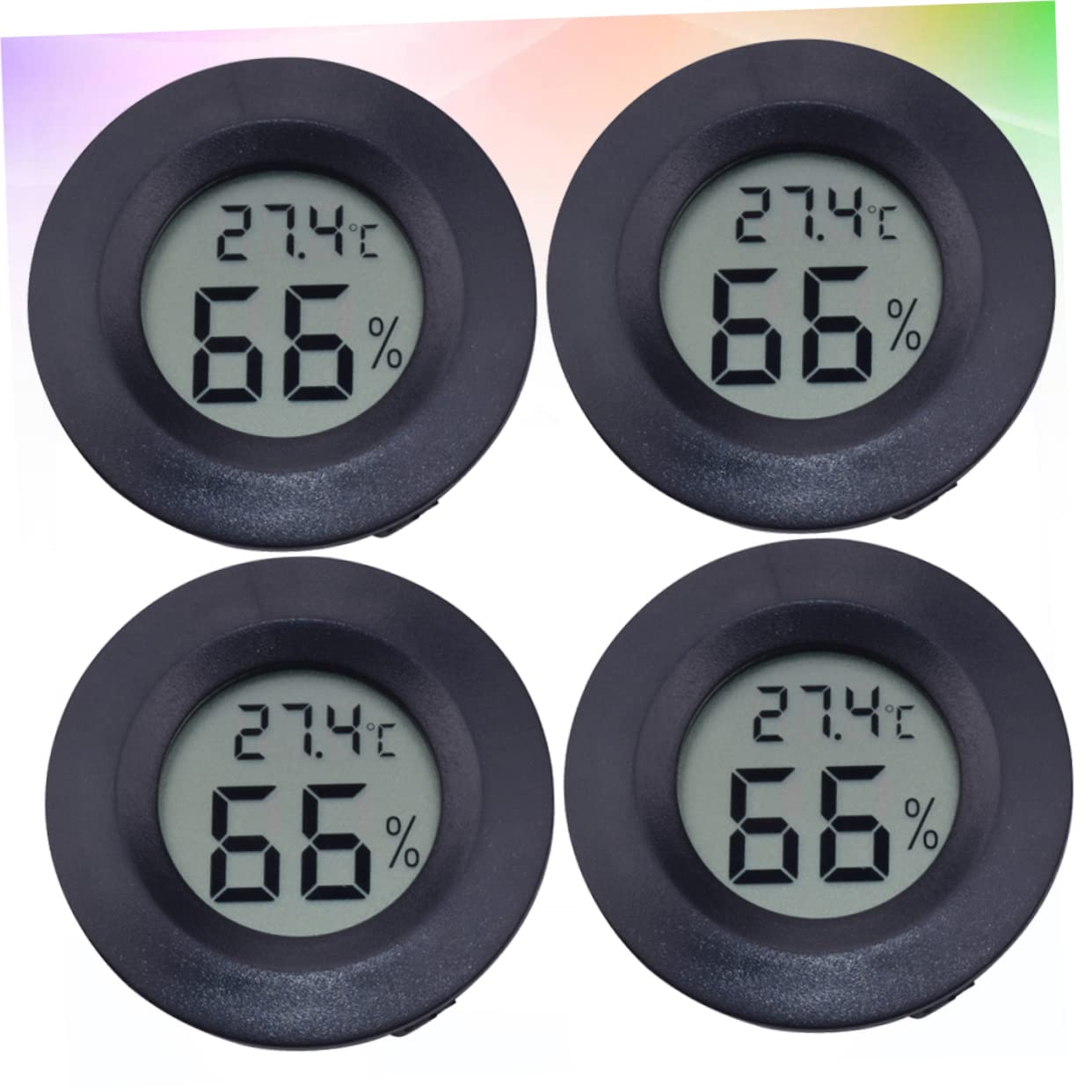 ifundom 3 Set Termometro Misuratore di umidità Digitale Terrario Accessori per Rettili Monitor di umidità Interna Misuratore di umidità per Piante Black 4 Pezzi*3
