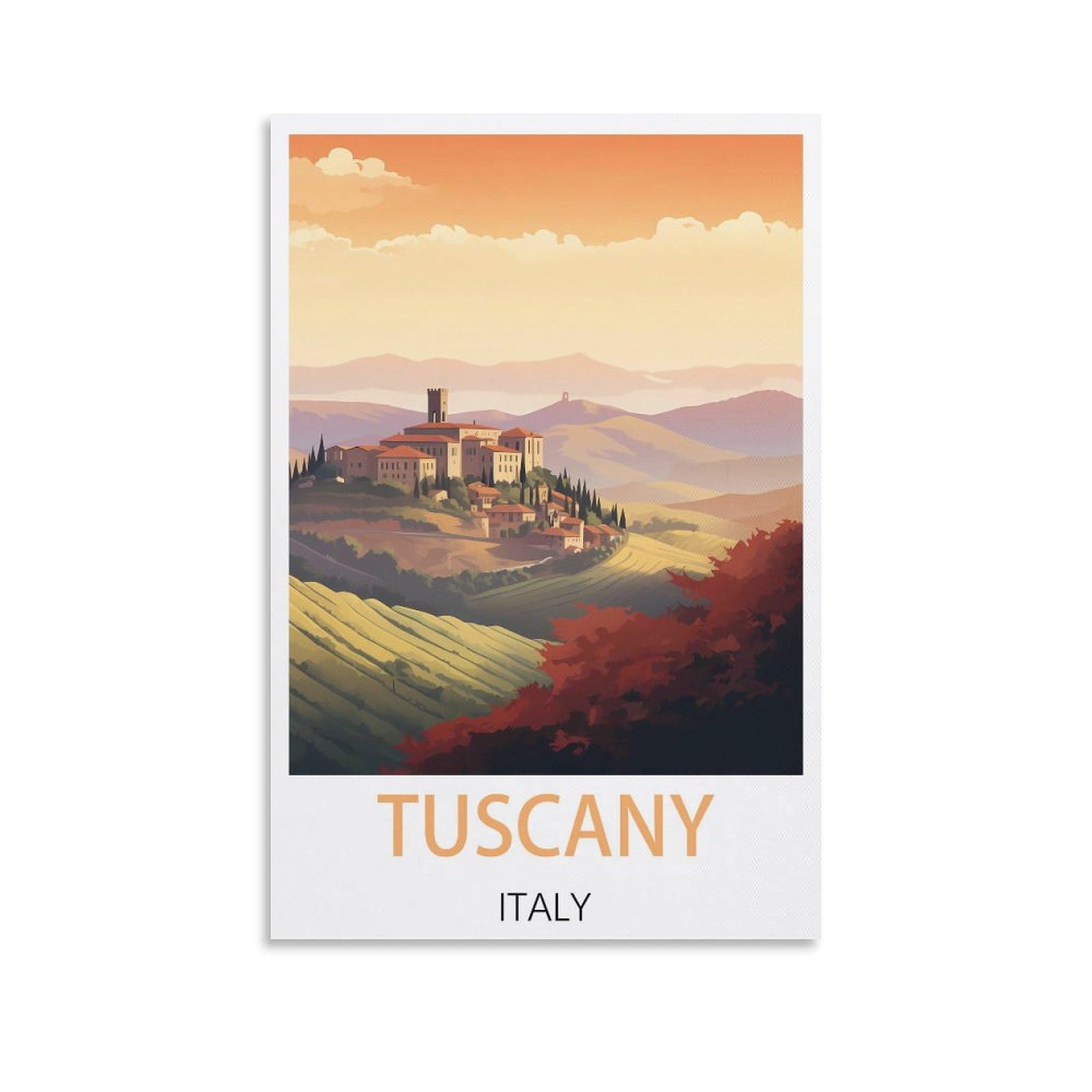 Ekmcl T104 Metal Tin Sign Plaque Poster Tuscany Italy Poster Vintage Plaques Poster Plaque Decor Retro Posters Gallery Wall Art Print 20X30cm