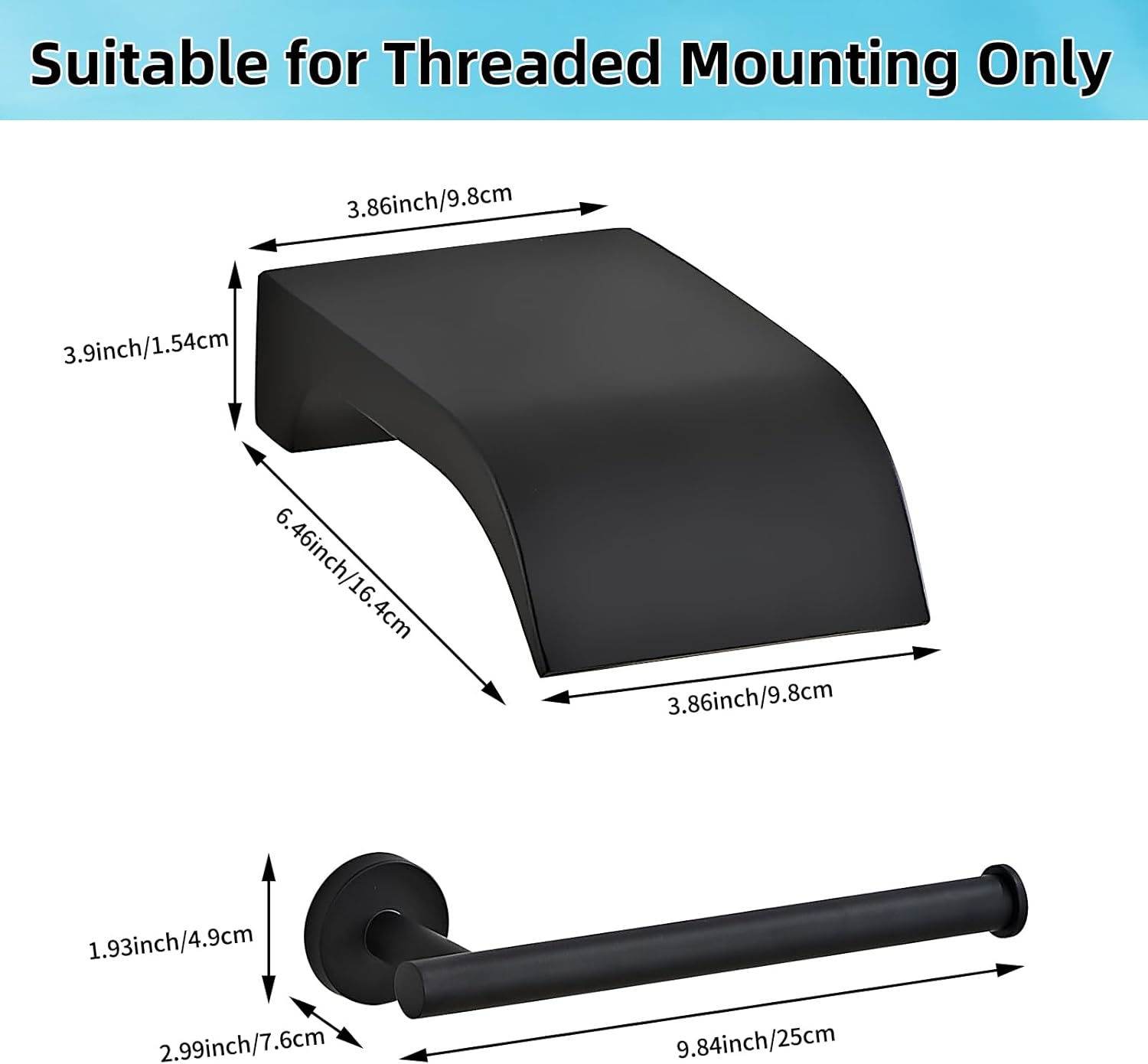 AITANI Wall Mount Waterfall Tub Spout, Bathroom Bathtub Faucets, High Flow Bathtub Cascade Waterfall Spout Fixtures Bathtub, Shower Faucet for Bathroom, Matte Black