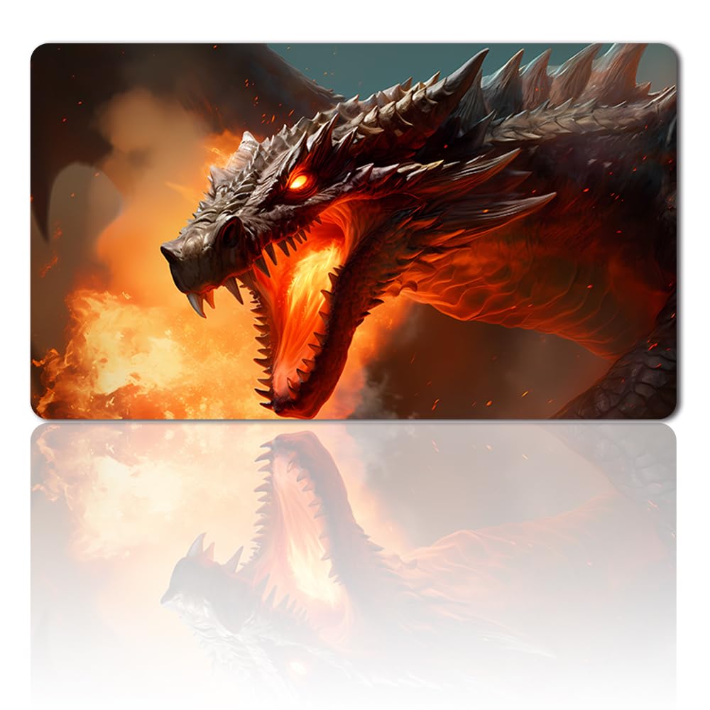 Board Game MTG Playmat + Free Waterproof Bag, Stitched Edges, Smooth Rubber Surface, MTG PlayMat with Zones (An Original Ancient HellkitePlaymat) (No Zone) — image 1