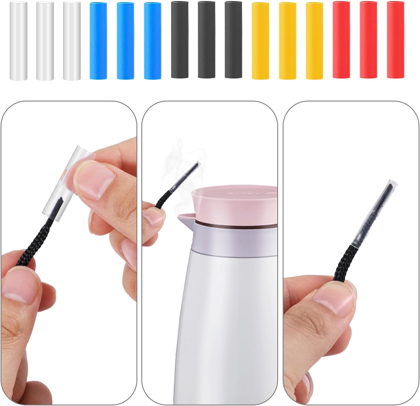 Tinoaly 80pcs Aglets for Shoe Laces, 0.2in 5 Colors Shoelace Repair Ends Tips Heat Shrink Tubing for Shortening & Repairing Shoe Lace End Caps Ideal Shoe Laces Tools and Accessories for Sneakers