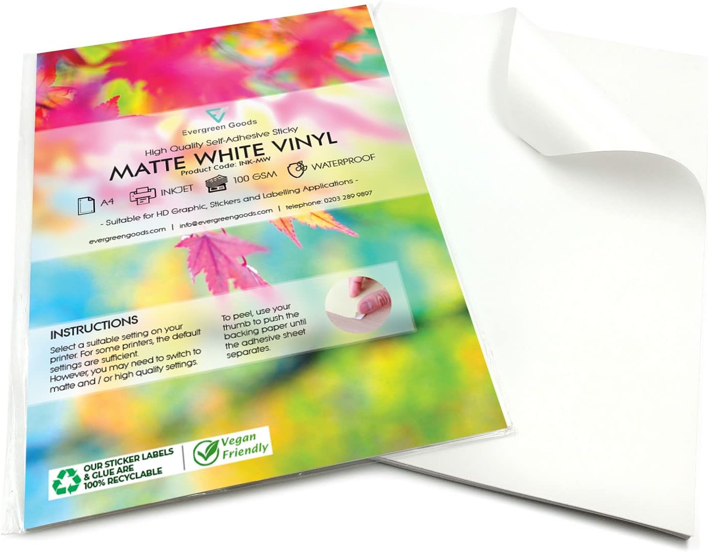 Self Adhesive Matte White Vinyl (Inkjet)