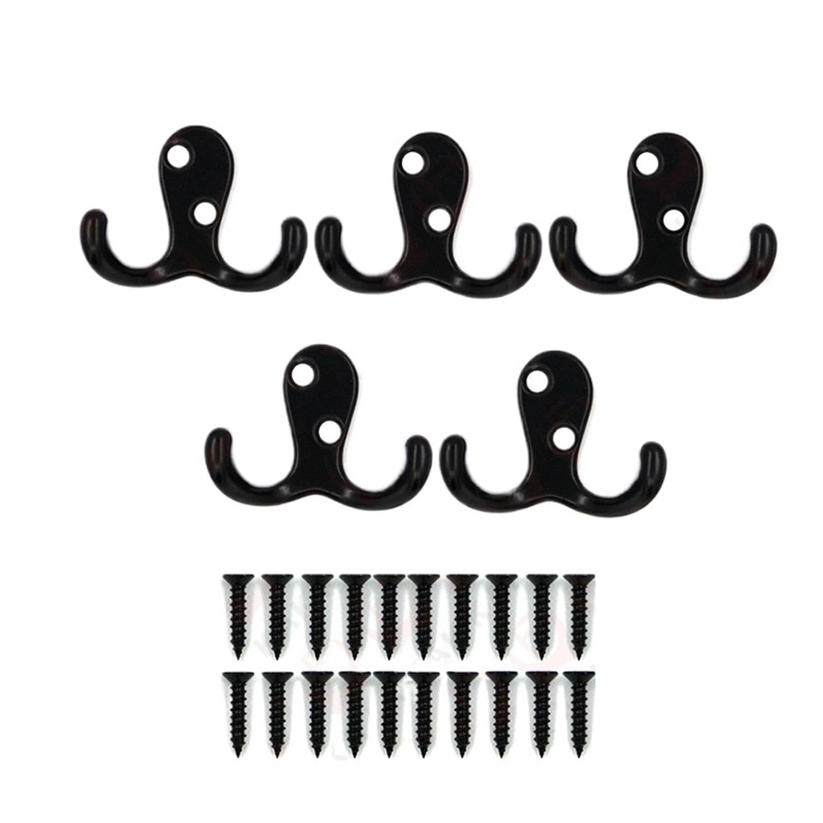 Yusuzh Black 5Pcs Hook Zinc Alloy Wall Hanging Hooks Bag Hat Coat Rack Vintage Bronze Hangers Bathroom Accessories Hardware For Mudroom,Closet(Black)