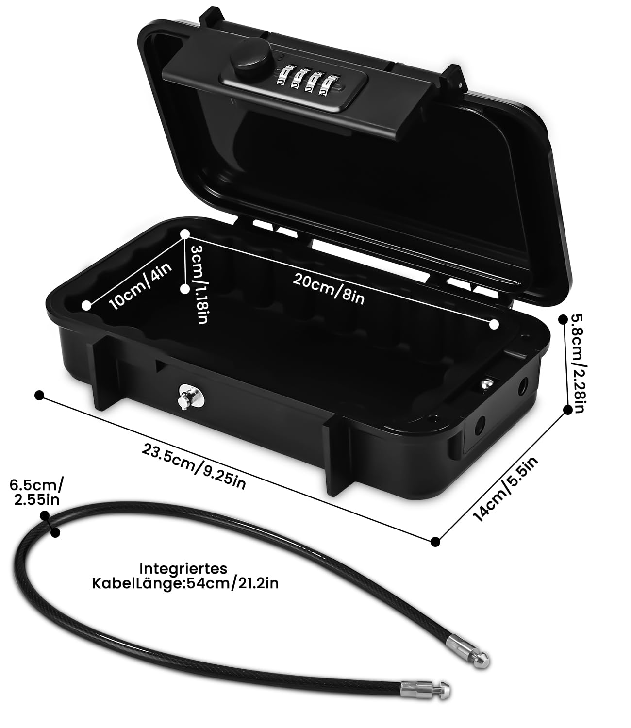 Coffre fort portable multi fonctionnel ABS avec code de sécurité grande capacité résistant aux chocs et aux chutes idéal pour la maison mini boîte à sécurité discrète boîte à code pratique et sans clé