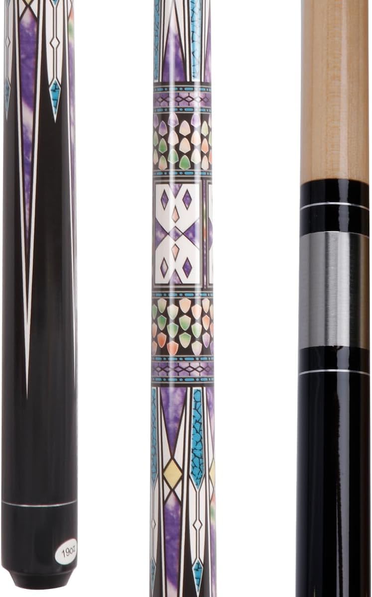 Tiekerbilir Canadian Maple Pool Cue Stick, Billiard Pool Cue Stick, 58 Inch, 13mm Tip Billiard Pool Cue Stick 19 20 oz, 2-Piece Pool Cue Stick for Beginner, Commercial and Home Entertainment (A)