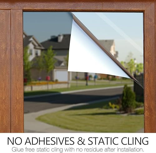 Miniatura 8 de STATINT - Película de privacidad para ventana, espejo unidireccional, control de calor, bloqueo solar, UV, puerta corrediza, tintado, reflectante,