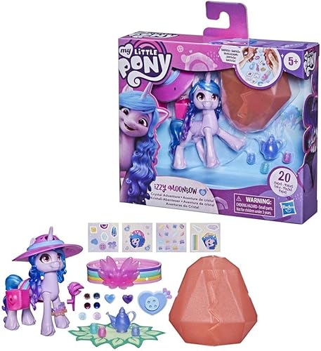 Miniatura 3 de My Little Pony: A New Generation Movie Crystal Adventure Izzy Moonbow - Juguete de poni morado de 3 pulgadas, accesorios sorpresa, pulsera de amistad
