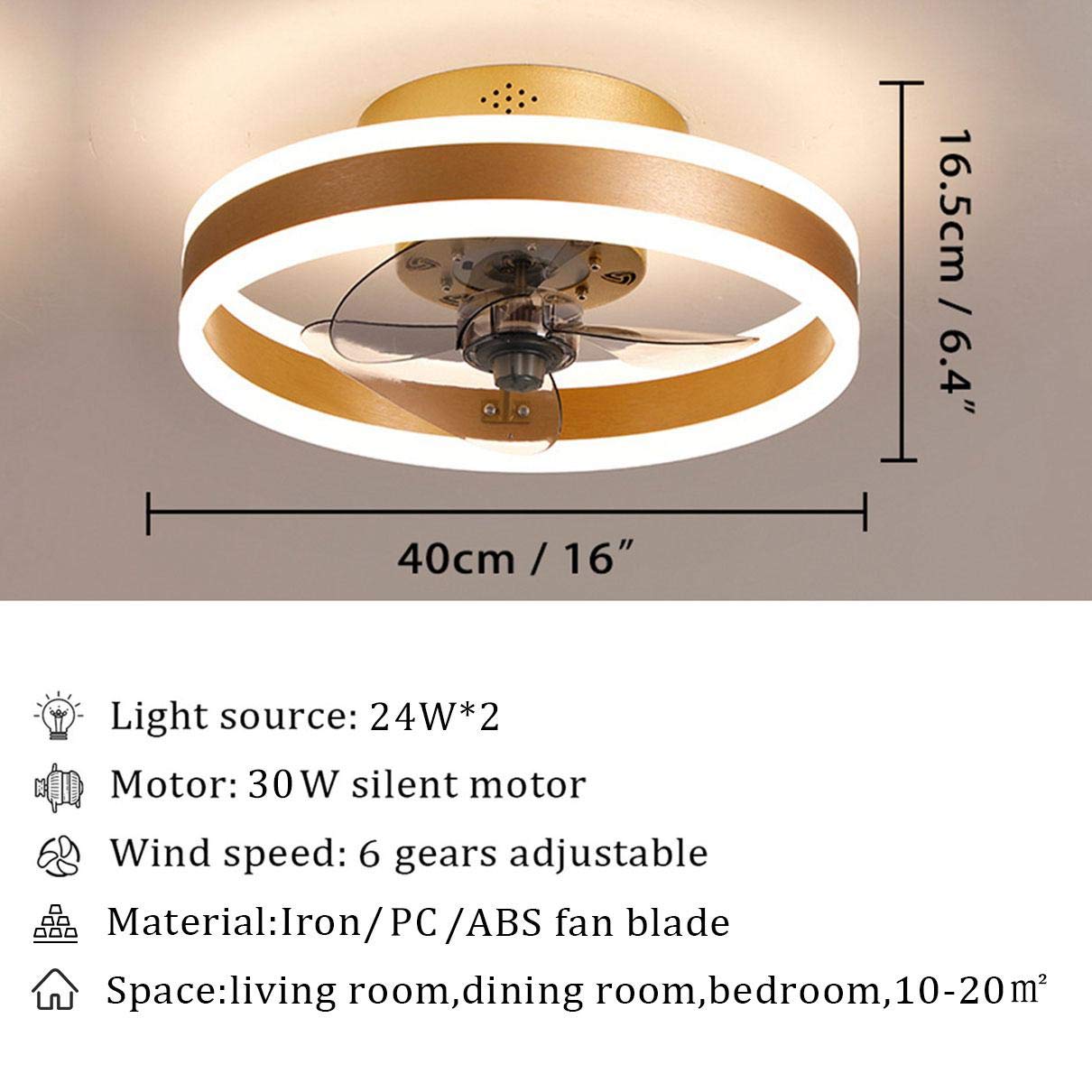 Ventilatore Da Soffitto A Led Con Telecomando Reversibile 6 Velocità LED Dimmerabile Ventilatore Da Soffitto Con Timer Silenzioso Moderna Camera Da Letto Soffitto Ventilatore,Blu