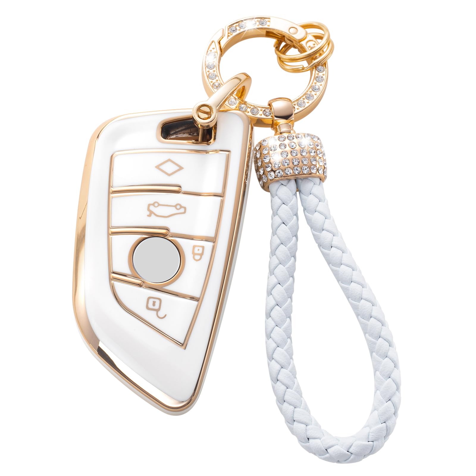 for BMW Key Fob Cover, Key Case Shell Compatible with BMW X1 X2 X3 X5 X6 X7 and Series 1 2 3 4 5 6 7 8 Remote Smart Key Protector