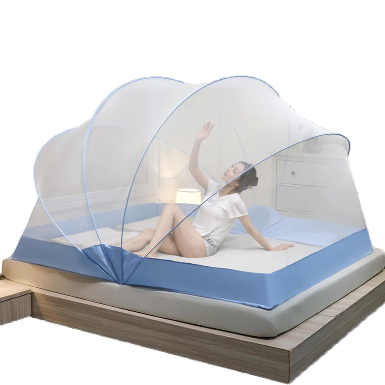 GJMSSMY Folding Mosquito Net,Folding Portable Home And Travel Outdoor Mosquito Net Bottomless Sleep Nets No Installation Breathable for Single to King Size Beds,D,80 * 190 * 120CM