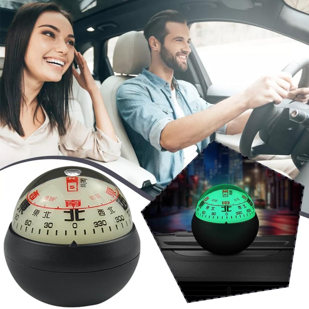 Car Dashboard Ball Vehicle Ball with Double Dials Dash Mount Adjustible Auto Interior Accessories for Navigation Hiking Direction — view 2