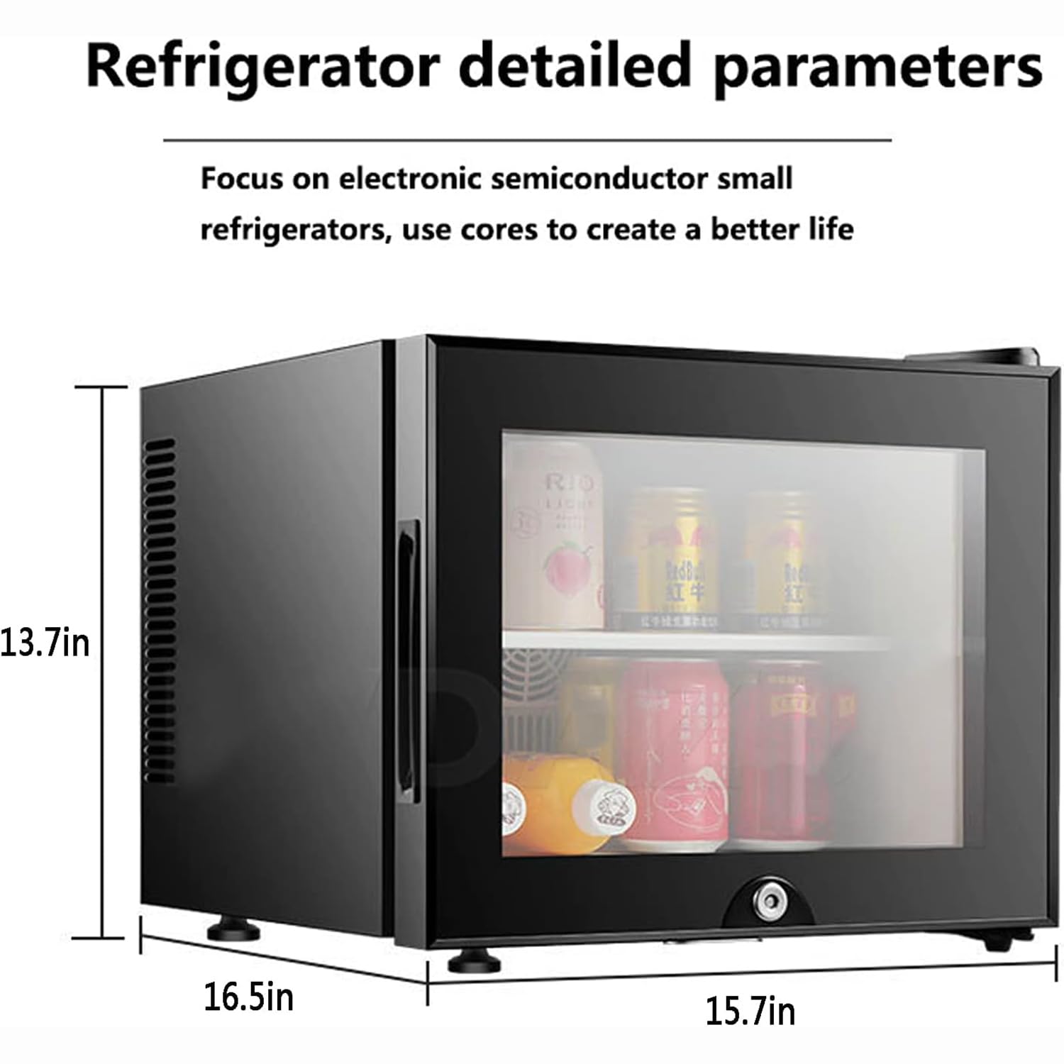 Amazon | 20L ミニ冷蔵庫、ステンレス鋼の低ノイズ省エネガラス