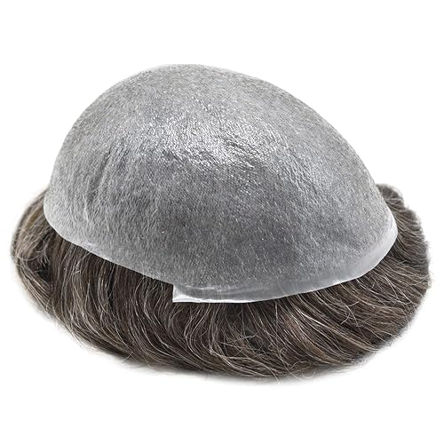 Miniatura 3 de Mens Toupee Hair Piece Ultra Thin Skin Toupee Para Hombres V-Looped Hairpieces Hombres Sistema de Reemplazo de Cabello Humano Protesis Capilar Para