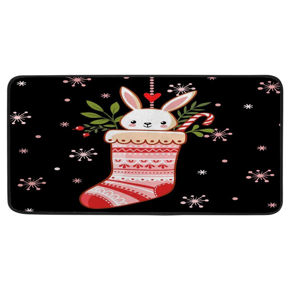 Tapis de cuisine anti-fatigue rembourré avec motif lapin pour un confort optimal en cuisinant