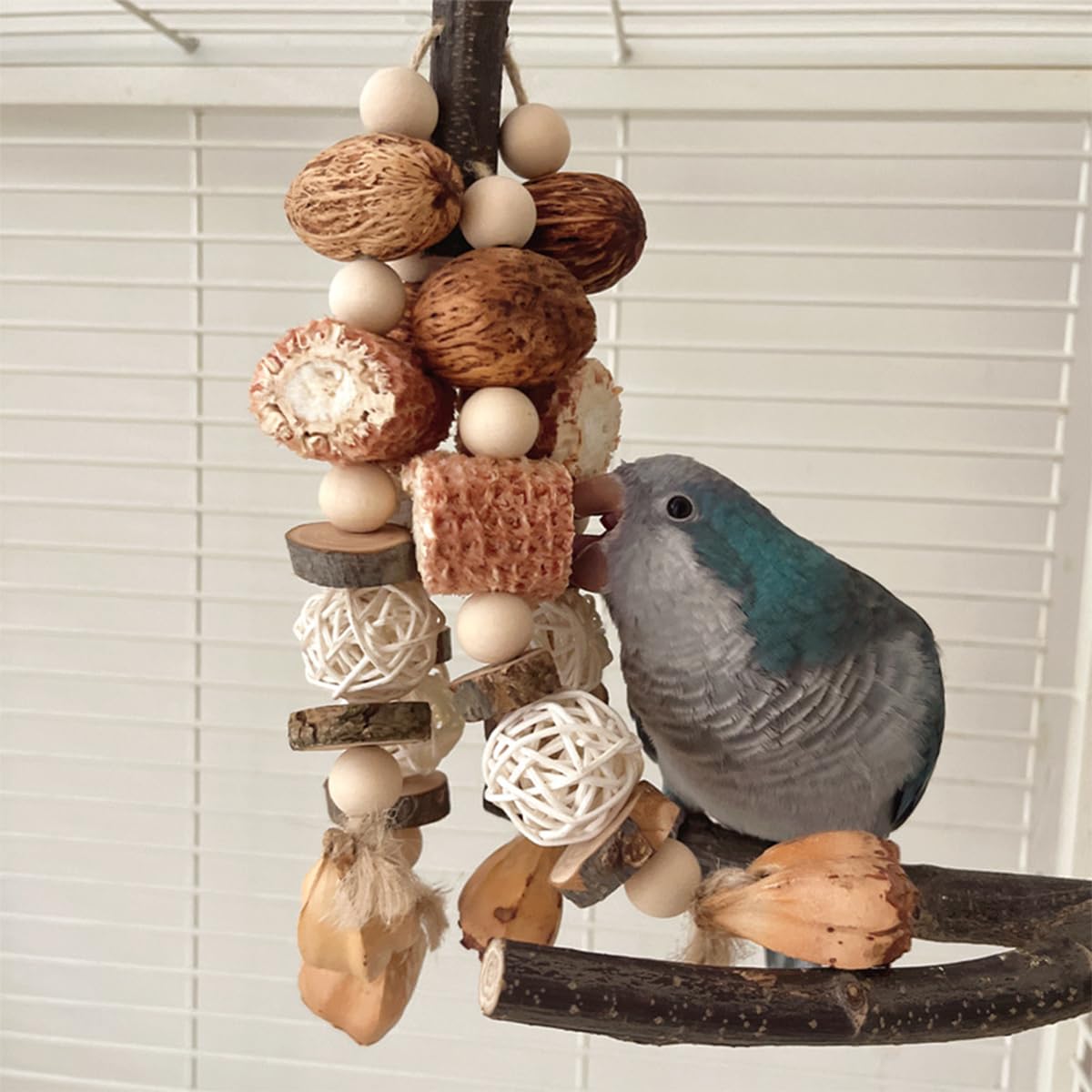 ZYYRSS Bird Toys,Parrot Toys for Large Bird,Natural Corncob Nut Hanging Chew Toys - Image 4
