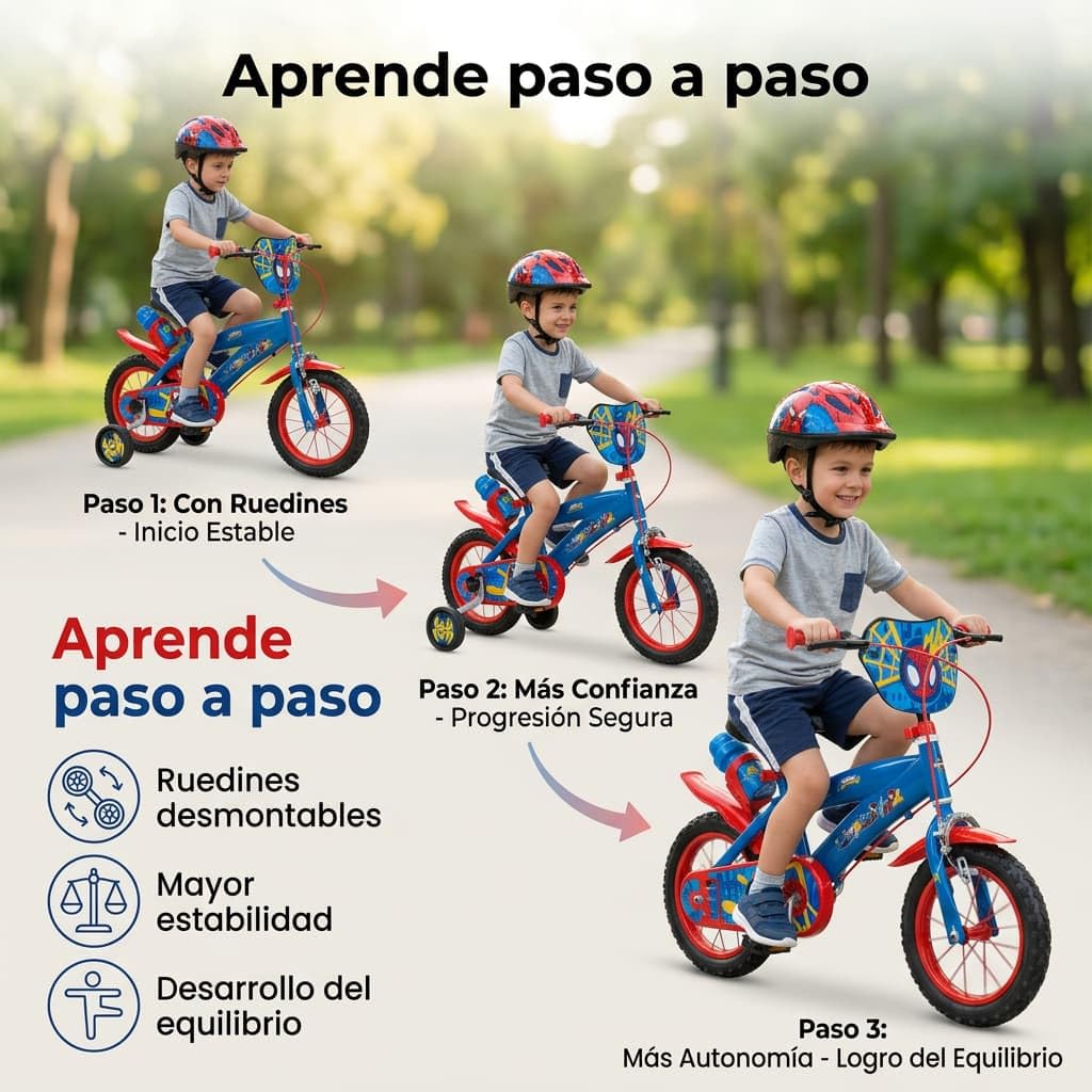 TOIMSA Bicicleta 12" Spiderman Huffy (3/5 años)