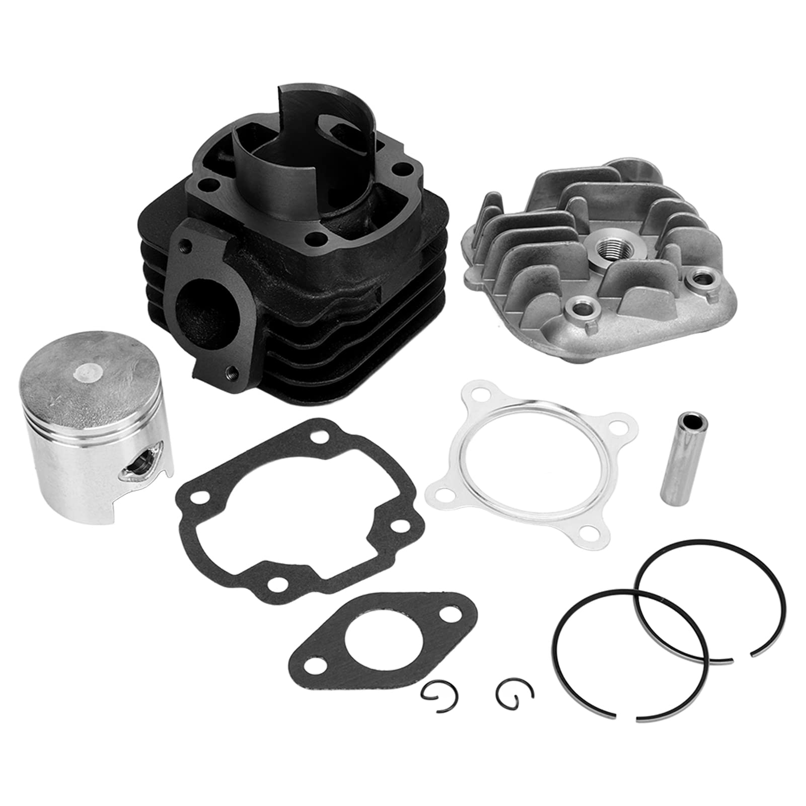 Generic Kit Pistone Cilindro Ad Alte Prestazioni con Alesaggio da 47 Mm per Motore JOG 2 Tempi 1E40QMB, Set di Ricostruzione di Fascia Alta in Lega di Alluminio Resistente per gli Appassionati di Moto