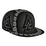 Odin Viking Norse Pagan Mythology Symbol Flat-Brim Baseball Cap Hip Hop Style Adjustable Snap Rock Hat