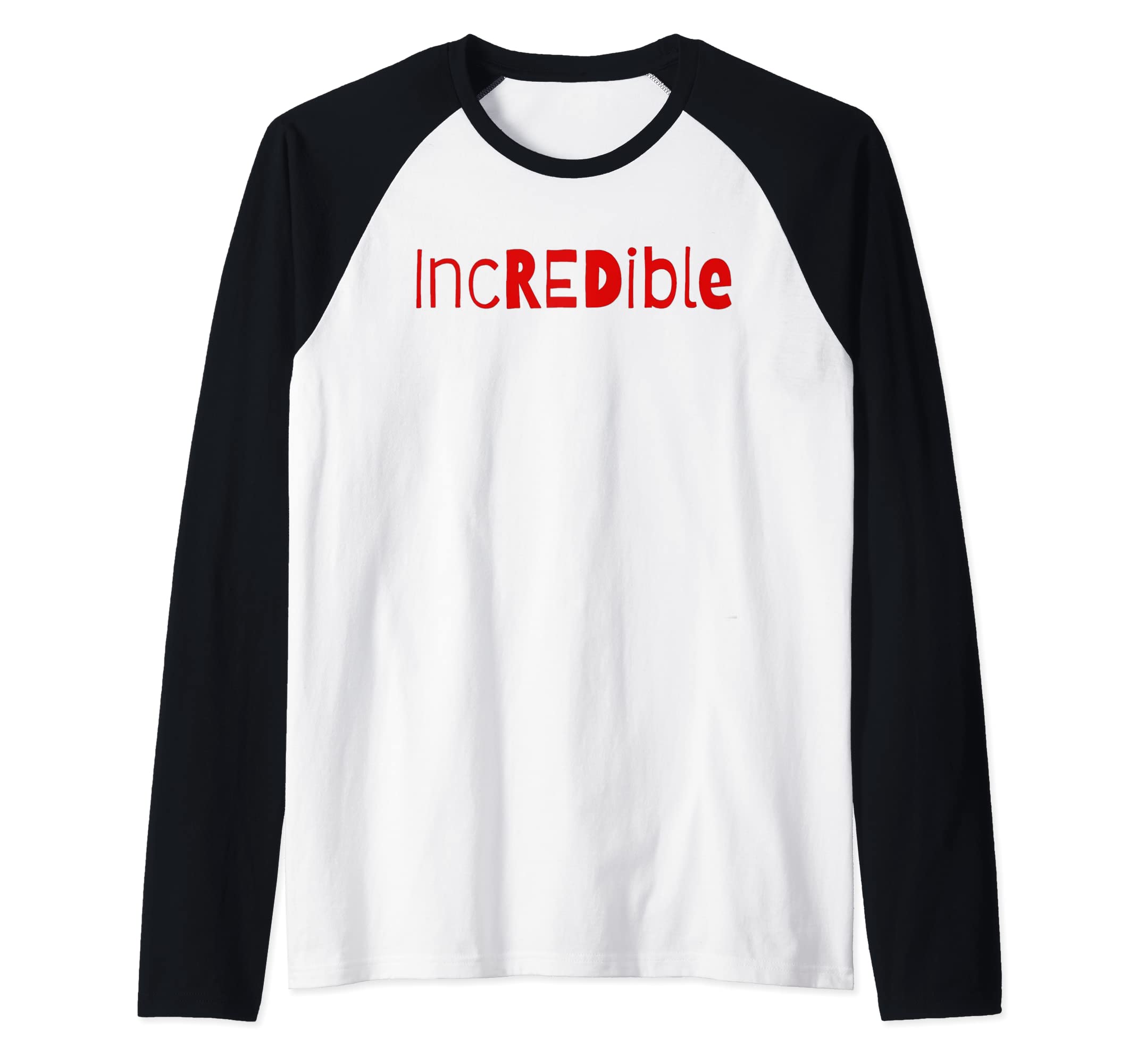 Teragram TeesIncredible RED Theme for Those Who Love the Color Red Raglan Baseball Tee