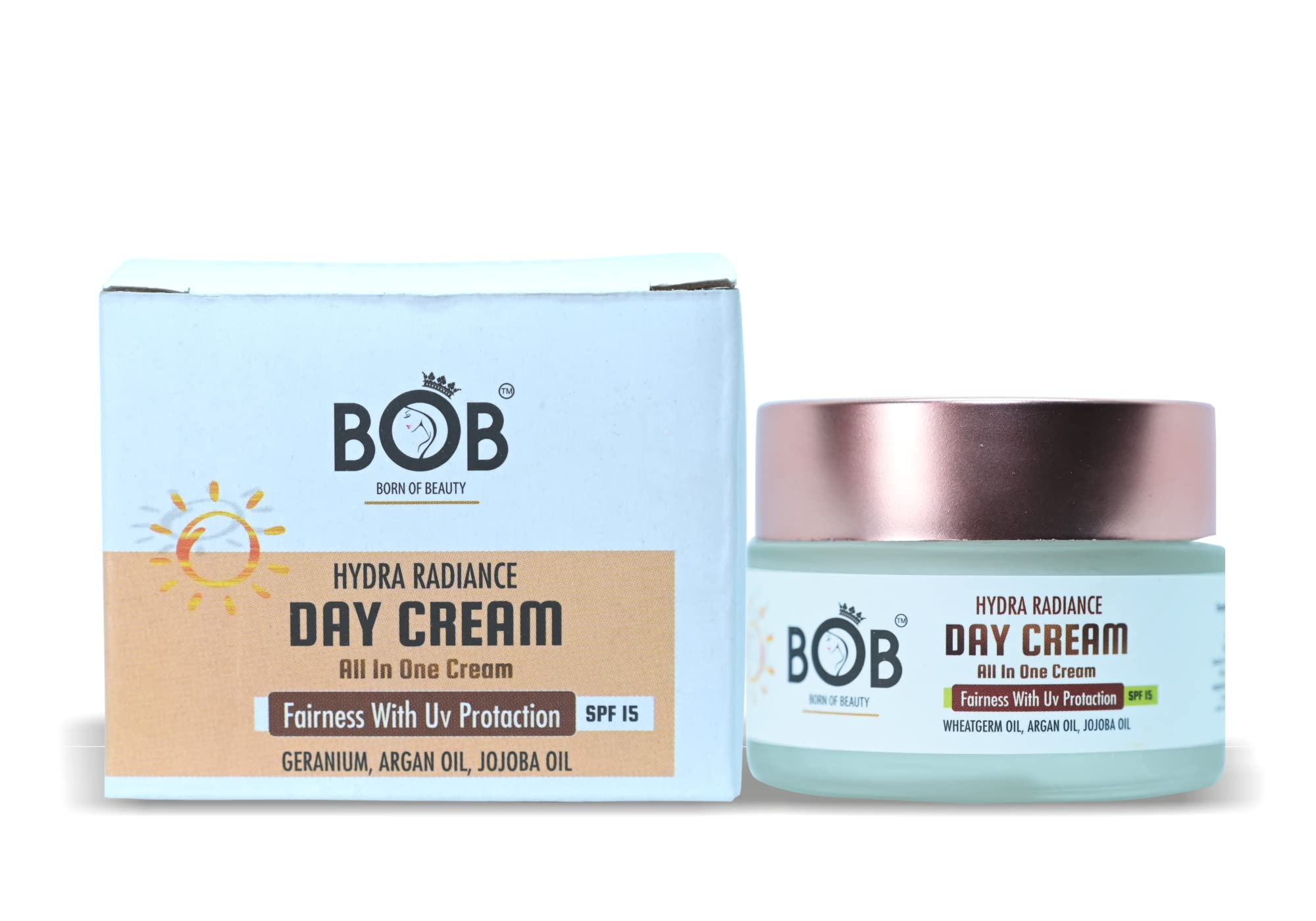 BOB | BOB Hydra Radiance Day Cream with Wheatgerm Oil, Argan Oil, Jojoba Oil | BOB Beauty Product | BOB Face Care | BOB Skin Care